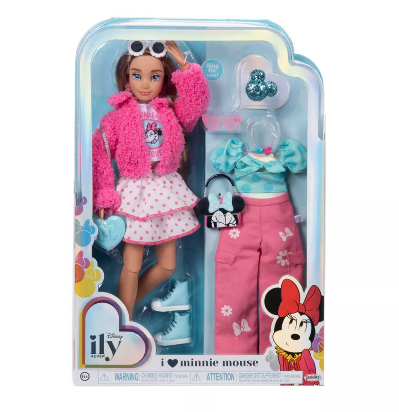 Disney ily 4EVER Inspired Minnie Fashion Doll Accessories Fuzzy Pink J I Love Characters