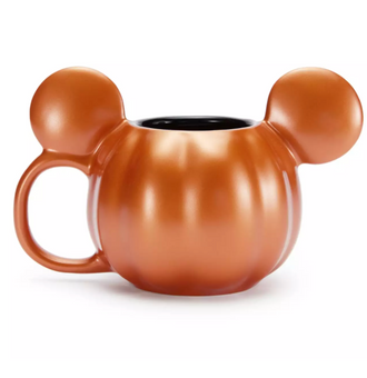 Disney Parks Home Halloween Mickey Metallic Orange Pumpkin Coffee Mug New