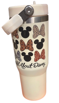 Disney Parks "Wild About Disney" Tumbler Animal Kingdom Prints Icon New With Tag