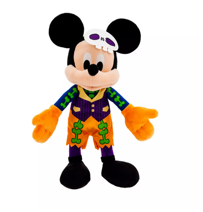 Disney 2023 Halloween Mickey Skeleton Glow in the Dark Plush New with Tag