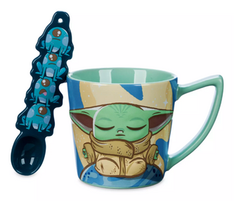 Disney Parks Grogu Mug with Spoon Set Star Wars: The Mandalorian New With Tag