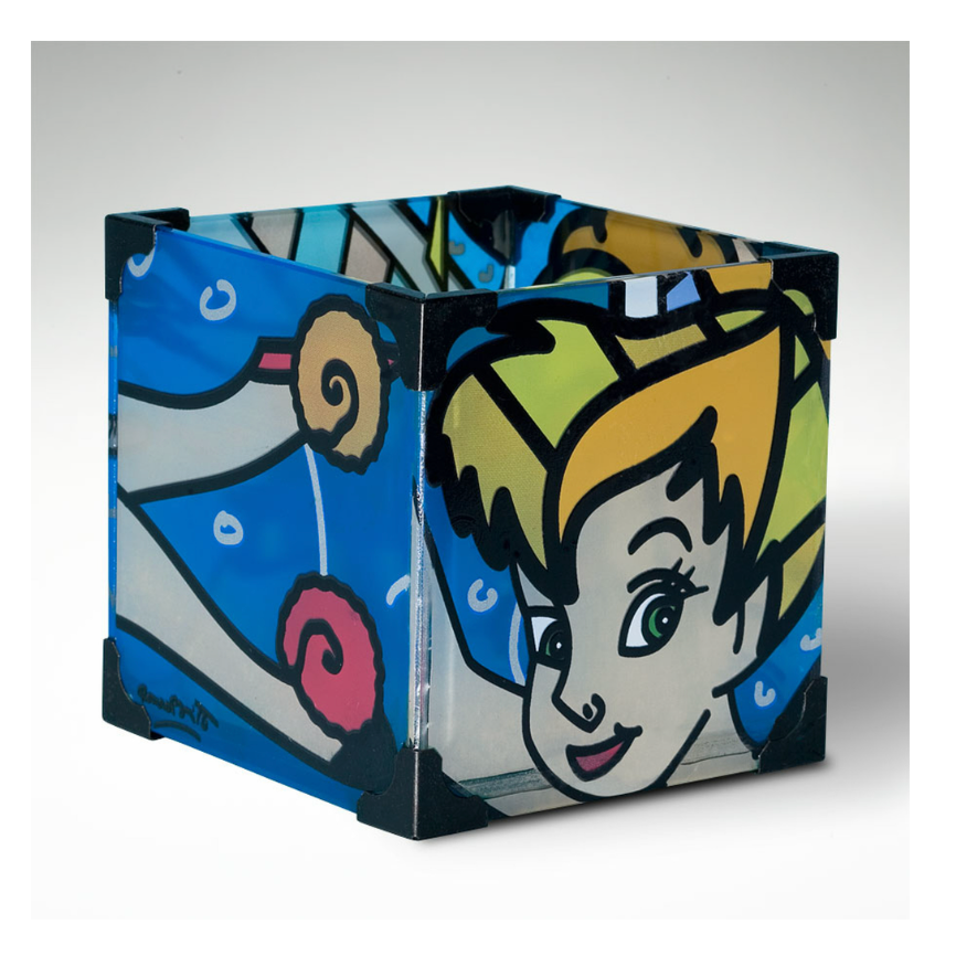 Disney Britto tinker bell electric glass votive candle holder new with box