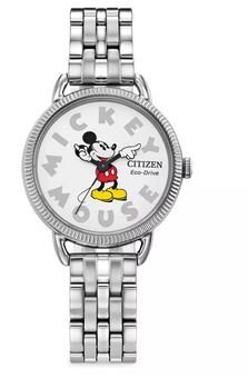 Disney Parks Mickey Mouse Stainless Steel Eco-Drive Watch X Women by Citizen New