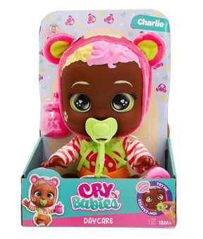 Cry Babies Day Care Charlie 12" Baby Doll w/ Light Up Eyes Bear Toy New with Tag
