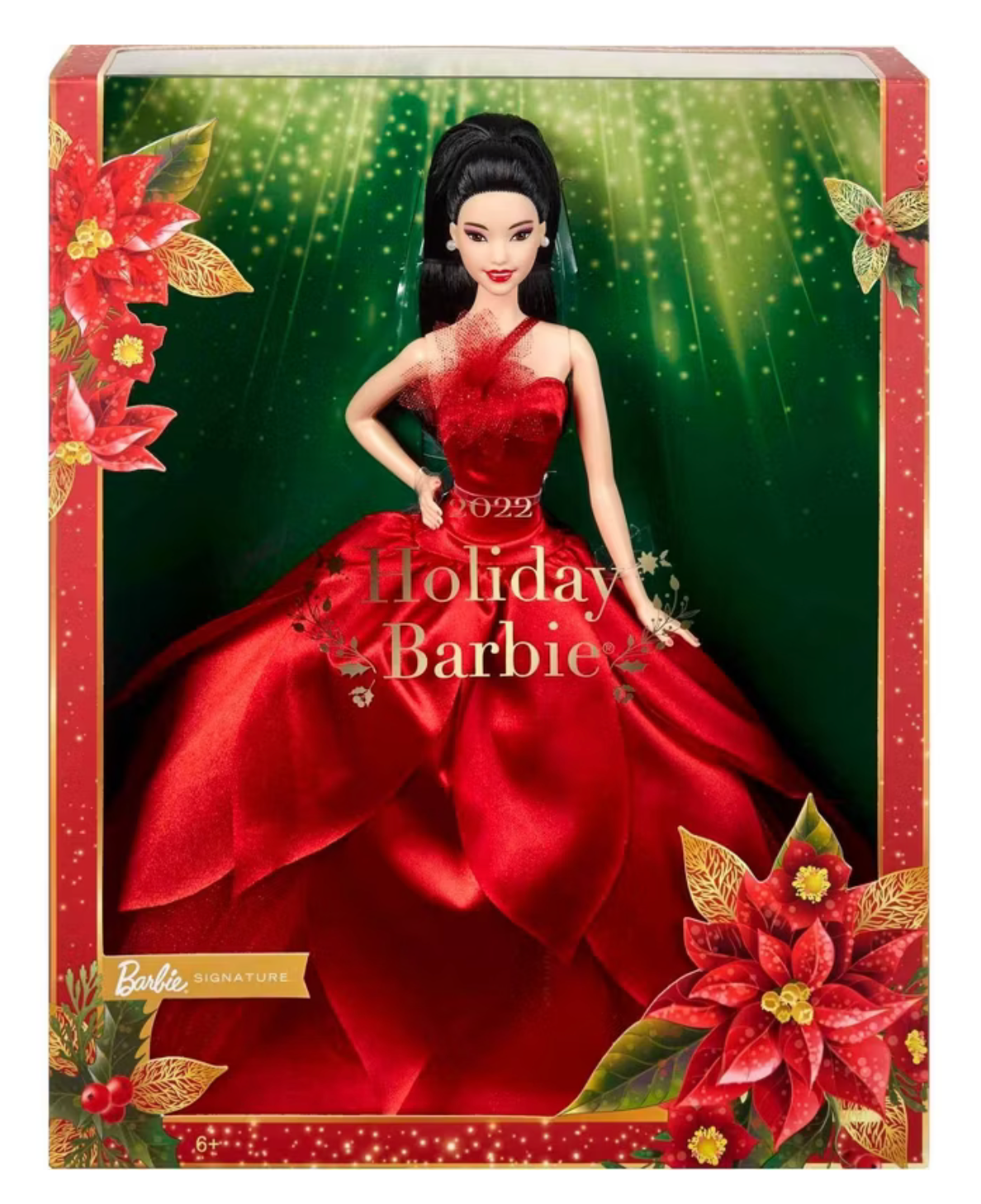 Barbie Signature 2022 Holiday Collector Doll - Straight Black Hair New With Box