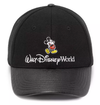 Disney Parks Mickey Mouse Faux Leather Baseball Cap Hat WDW New With Tag