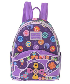 Disney Parks Loungefly Mini Backpack Purple Inside Out 2 Core Memories New