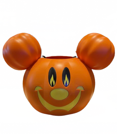 Disney Parks Halloween 2023 Mickey Pumpkin Trick or Treat Light Up Bucket New