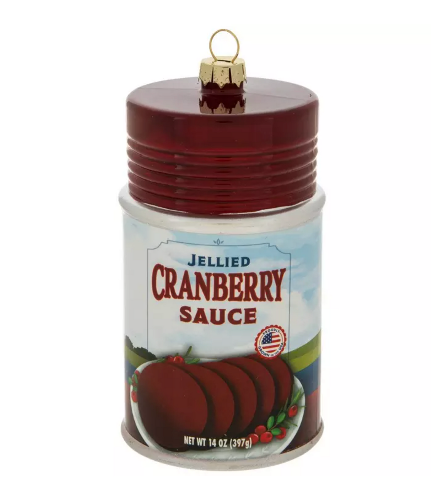 Robert Stanley Jellied Cranberry Sauce Glass Christmas Ornament New with Tag