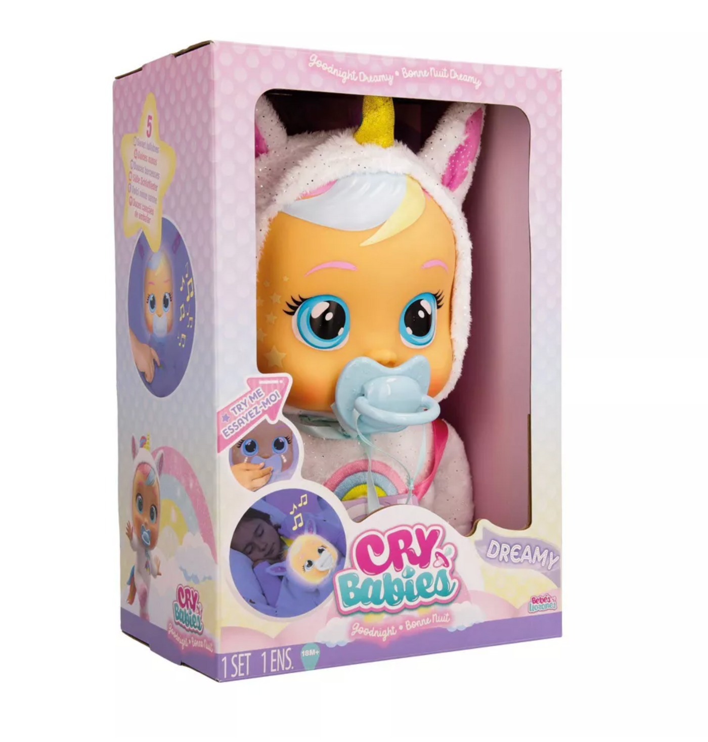 Cry Babies Goodnight Dreamy Light Up Baby Doll Toy New with Box I Love Characters