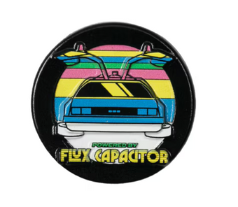 Universal Studios Back To The Future Striped Flux Capacitor Pin New with Card