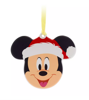 Disney Parks Festive Mickey Santa Ceramic Christmas Ornament New With Tag