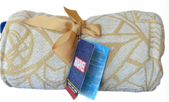 Disney Parks Marvel Gold Throw Plaid New with Tag