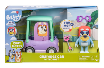 Disney Parks Bluey Granny Car & Janet Figure Interactive Toy New With Tag
