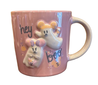 Disney Parks Halloween Mickey and Minnie Ghosts Hey Boo Coffee Mug New With Tag