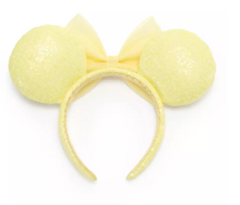 Disney Parks Minnie Mouse Sequined Ear Headband Joyful Yellow New With Tag