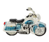 Robert Stanley Blue Glitter Motorcycle Glass Christmas Ornament New with Tag