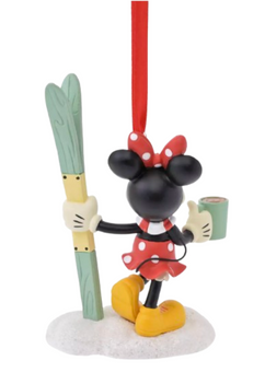 Disney Parks Minnie Mouse Enjoying Skiing Christmas Ornament New With Tag
