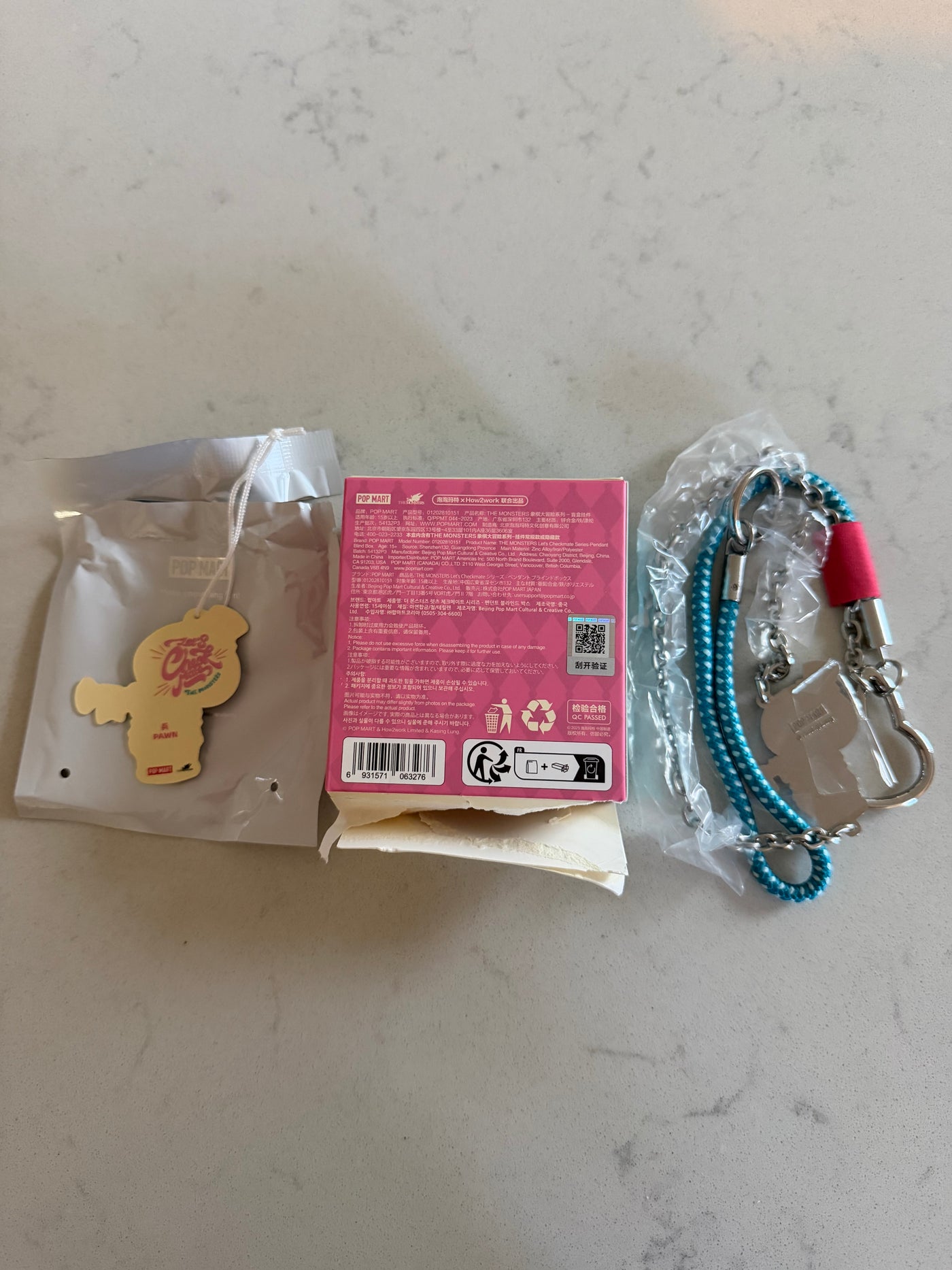 Pop Mart Labubu The Monsters Let's Checkmate Pawn Pendant Keychain Charm New