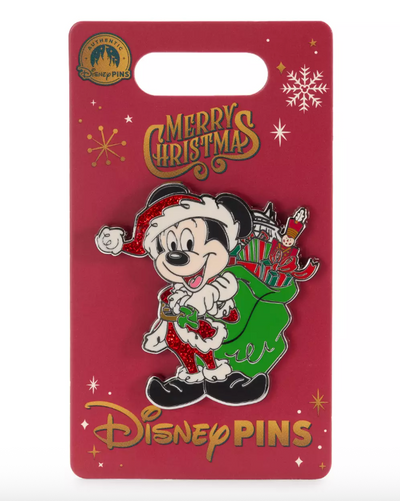 Disney Parks Santa Mickey Mouse Holiday Pin New With Card