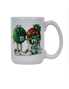 M&M's World Merry Starts with M Holiday Green Red Characters Coffee Mug New