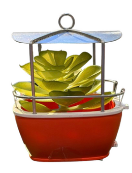 Disney Parks Vintage Maps Skyway Gondola Faux Succulent Holder Red New with Tag