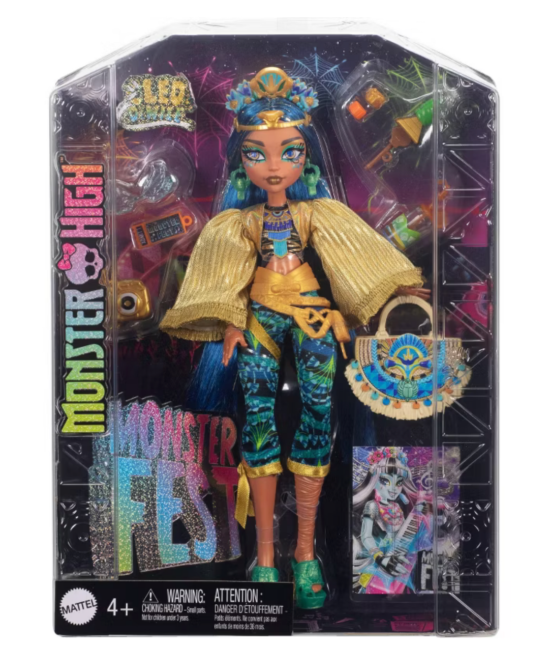 Monster High 12.5 Fest Cleo De Nile Fashion Doll Blue Hair Toy New Wi I Love Characters