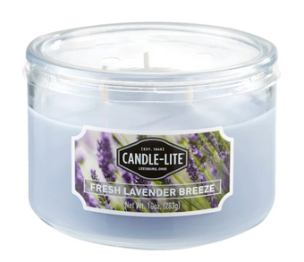 Candle Lite Everyday Fresh Lavender Breeze 3 wick 10oz Jar Candle New