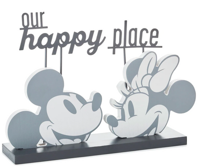 Hallmark Disney Mickey and Minnie Our Happy Place Quote Sign New With Tag