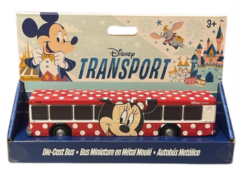 Disney Parks Minnie Mouse Die Cast Bus Miniature Metallic Transport New with Box