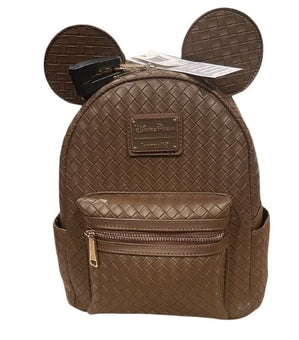 Disney Parks Loungefly Mickey Mouse Ear Chocolate Pleather Backpack New With Tag