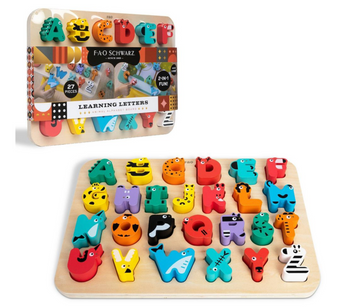 FAO Schwarz Learning Letters Animal Alphabet Board 27pc New With Box