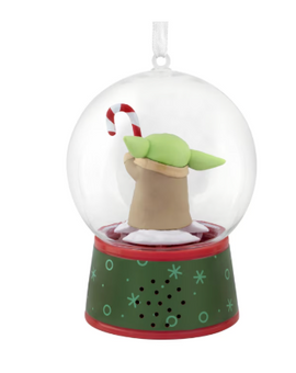 Hallmark Star Wars Mandalorian Grogu Christmas Musical Globe Ornament New w Box