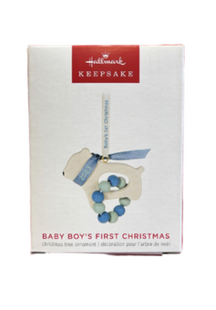 Hallmark 2023 Keepsake Baby Boy's First Christmas Bear Ornament New with Box