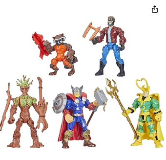 Marvel Super Hero Mashers Thor & Guardians The Galaxy 5 Pack Action Figures NEW