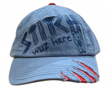 Disney Parks Stitch Wuz Here Youth Baseball Cap Hat New With Tag