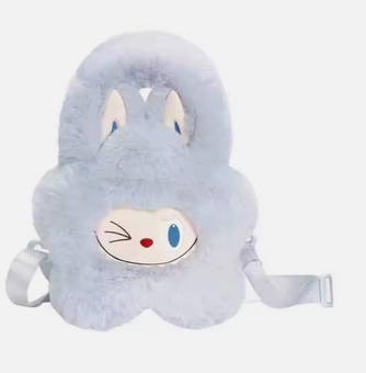 Pop Mart Labubu The Monsters Cassic Series Plush Flower Crossbody Bag Blue New