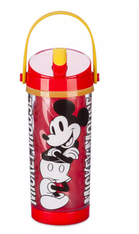 Disney Parks Mickey Mouse Color Changing Water Bottle with Straw New With Tag