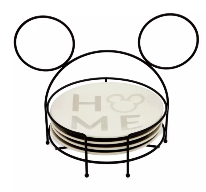Disney Parks Mickey Mouse Icon Plate Set w Holder Home Collection New With Tag