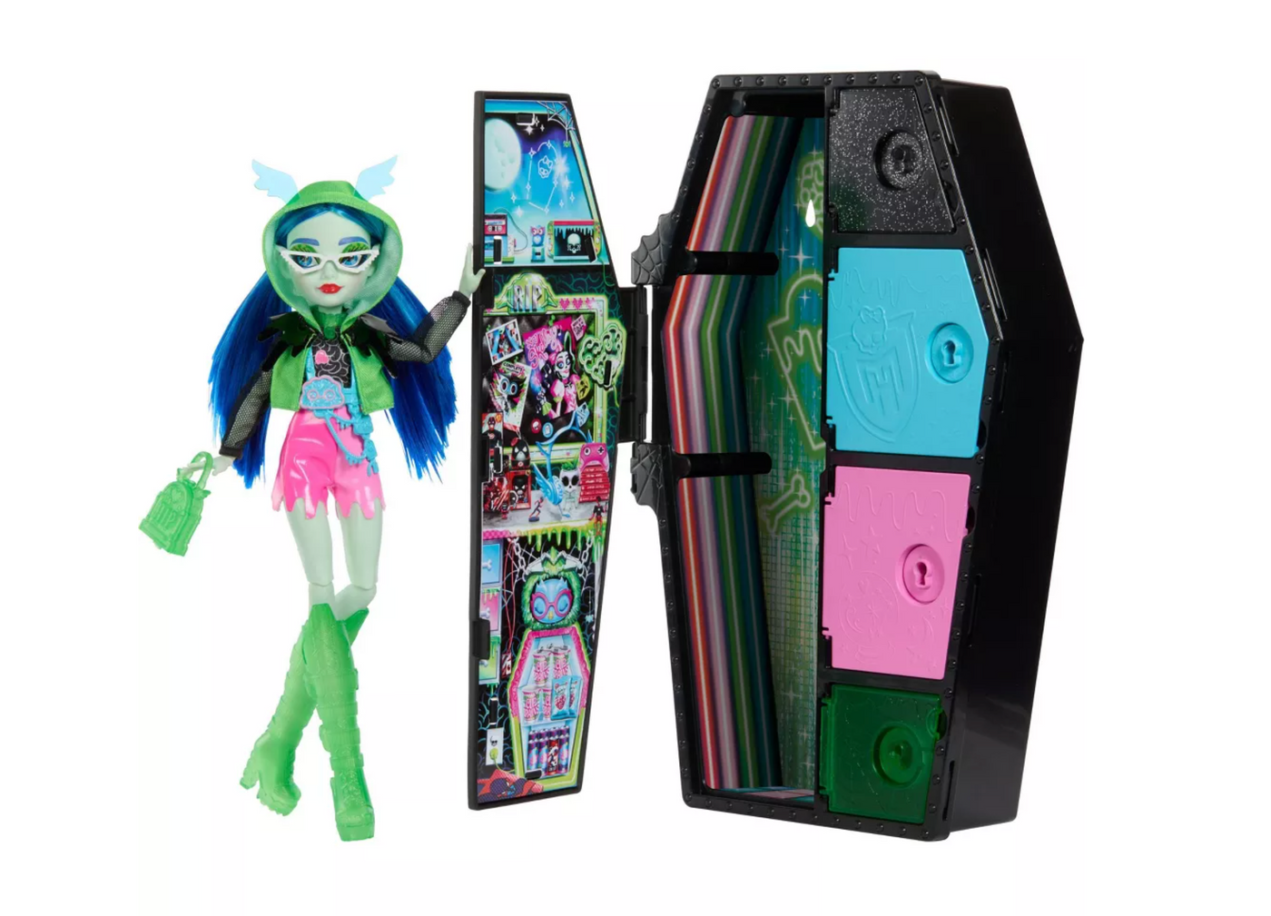 Monster High Skulltimate Secrets Neon Frights Ghoulia Yelps Fashion Doll New