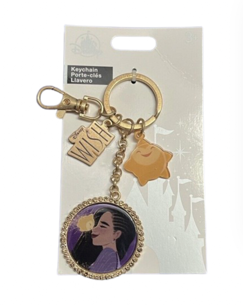 Disney Parks Wish Asha with Star Metal Keychain New with Card