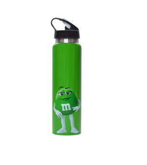 M&M's World Green Character 25oz Stainless Steel Straw Tumbler New