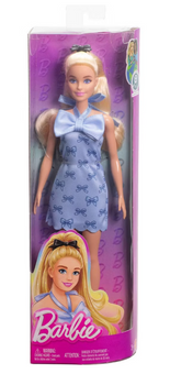 Barbie Fashionistas Doll #237 in Blue Bow Halter Dress Blonde Toy New w Box