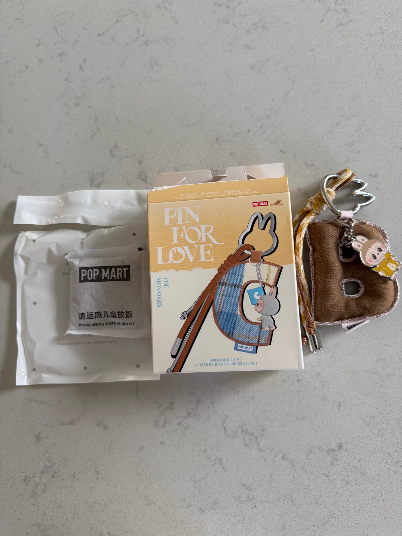 Pop Mart Labubu The Monsters Pin for Love Letter Pendant B Keychain USA New