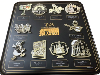 Disney D23 Fan Club Celebrating Fan-Tastic 10 Years Limited Pin Set New w Box