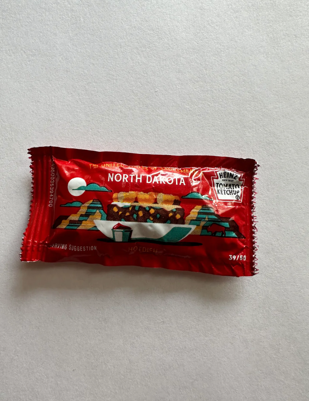 Heinz Tomato Ketchup North Dakota 39/50 USA State Collection 1 Packet New Sealed