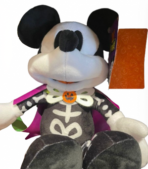 Disney Parks Halloween 2024 Mickey Mouse Skeleton Plush Stuffed Toy New With Tag