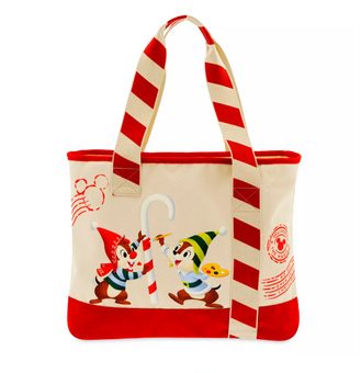 Disney Parks Chip 'n Dale Elves Holiday Christmas Tote Bag New with Tag