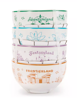 Disney Parks Vintage Maps Bowl Set New with Tag