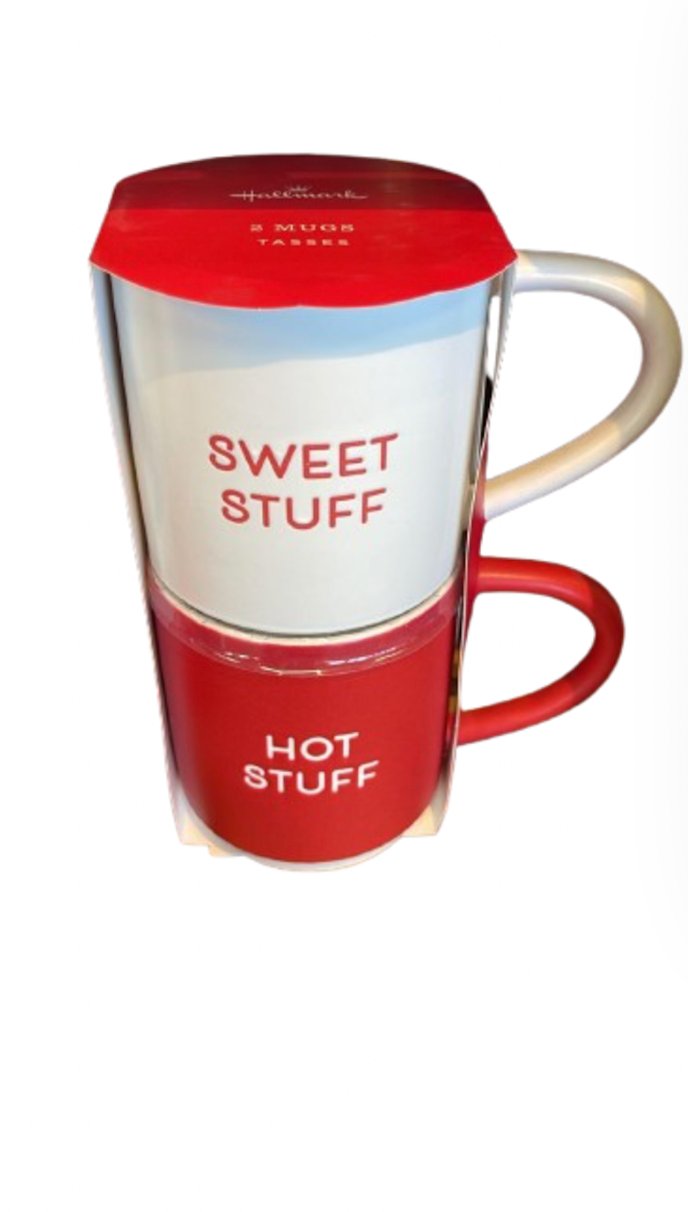 Hallmark Valentine Two Coffee Mugs Sweet Stuff and Hot Stuff New